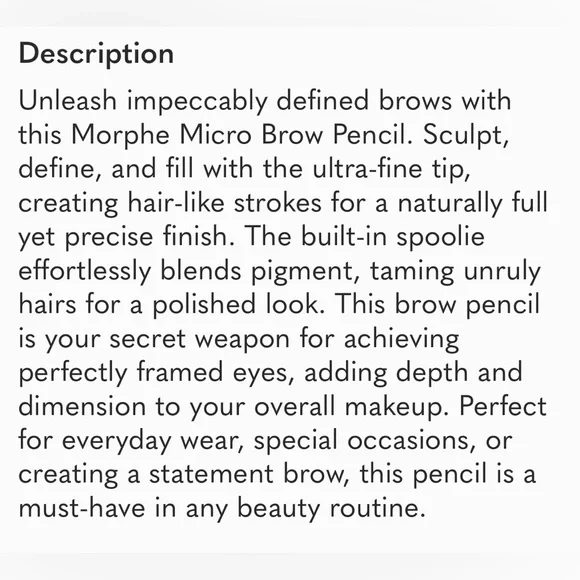 Morphe Definer Brow Pencil Color: Macadamia Full Size New In Box - Picture 3 of 4